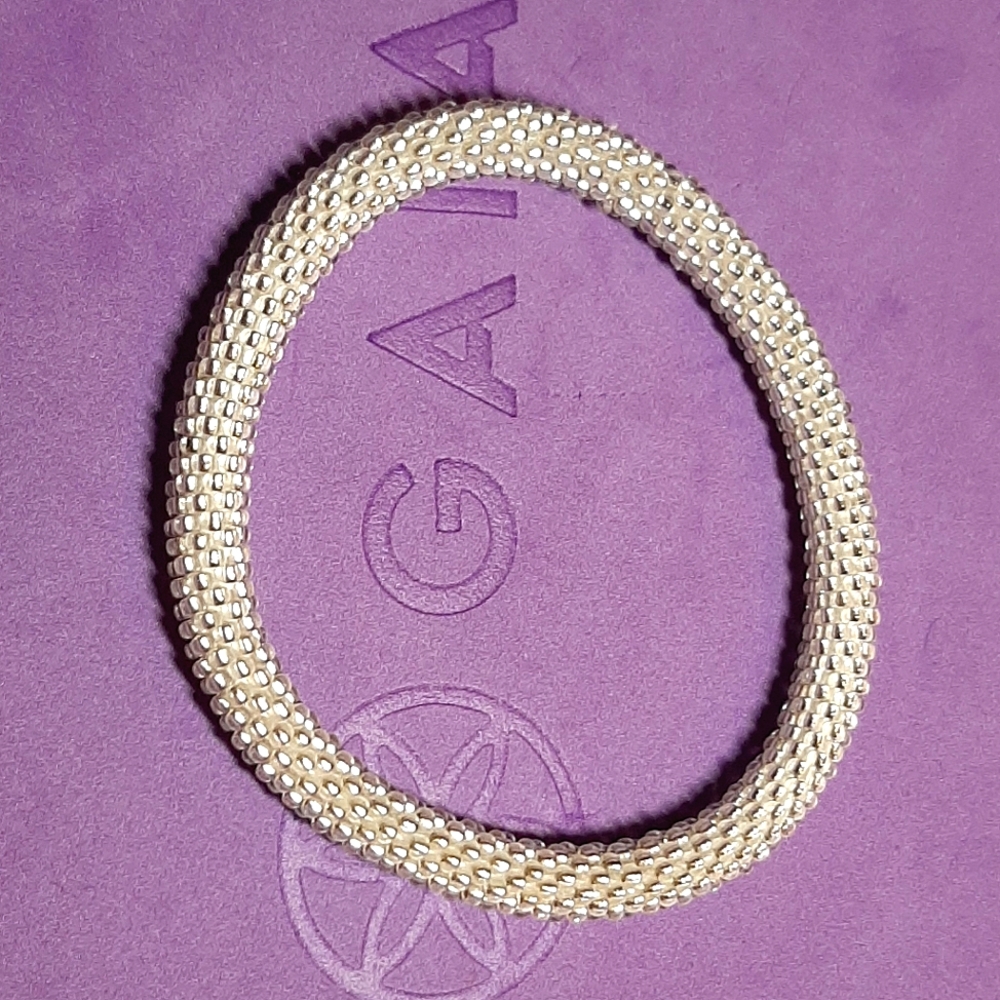 White Silver Mesh Bracelet